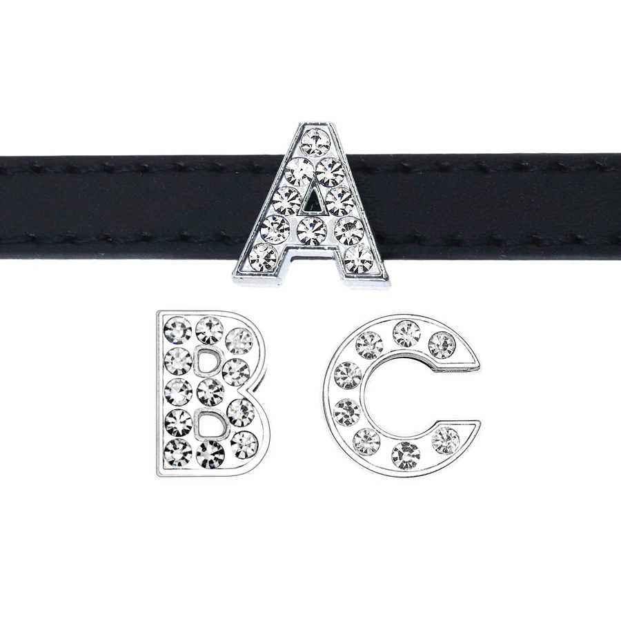 

STOCKED DIY  10MM charms letters for slides belts, Didfferent color can be produced