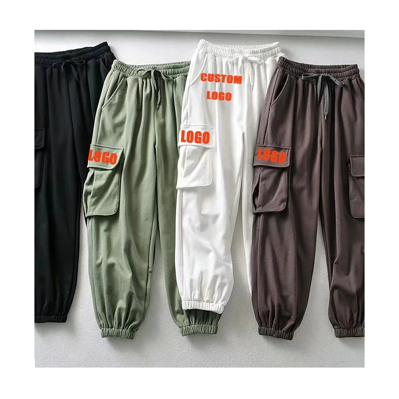 

Free shipping Wholesale cargo pants jogger women Elastic Waist High Waist, Customized color