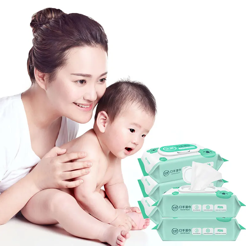 

80pcs Baby Hands Face Mouth Wet Wipes Baby Plant Based Wipes