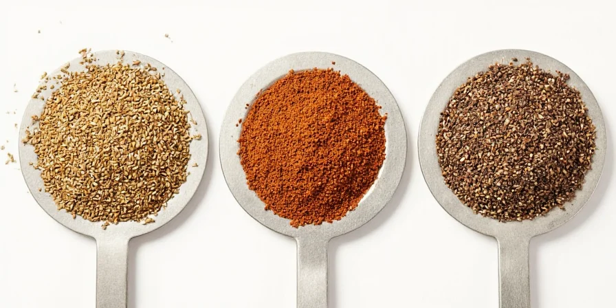 Chart comparing caraway, fennel, anise, and cumin