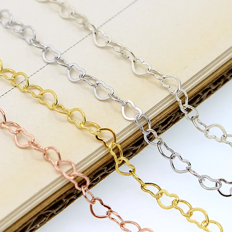 

925 Sterling Silver Heart Chains Jewelry Chain Fashion Accessories plata 925