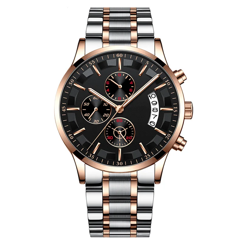 

Sport Men Watch Top Brand Luxury Design Chronograph Quartz Clock Stainless Steel Waterproof relojes Wristwatch