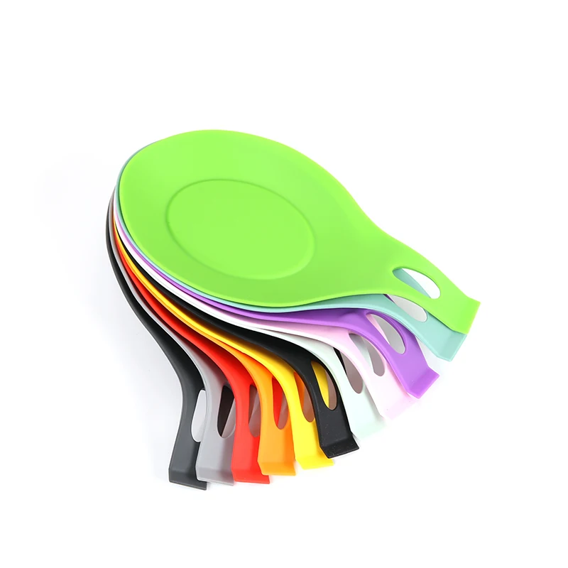 

Cheap heat resistant ladle  kitchen gadget food grade flexible utensils rest holder, Green/black/red/yellow/custom