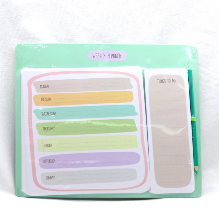 Hot sale custom logo fridge memo pad office school schedule sticky notepad