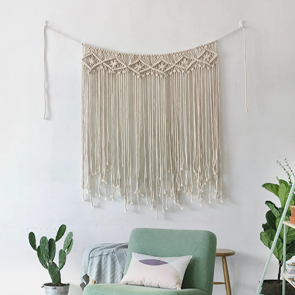 

Boho Home Wall Decoration Handmade Woven Macrame Tapestry Tassels Wall Hanging