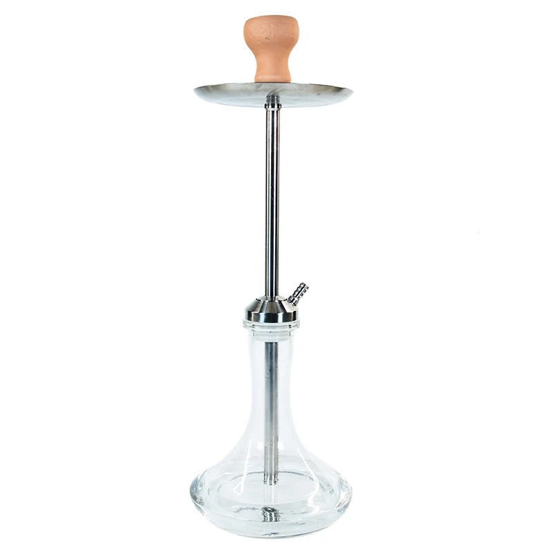 

UKETA high quality wholesale russia stainless steel glass shisha set narghile alpha hookah, Sliver