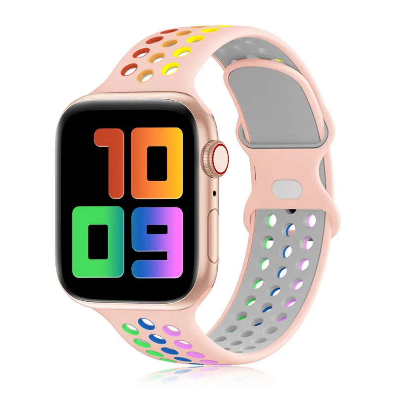 

Soft Silicone Wave Pattern Sports Band Strap Belt Bracelet Watch Band For Apple Iwatch I Watch Series 4/3/2/1 38 40 42 44