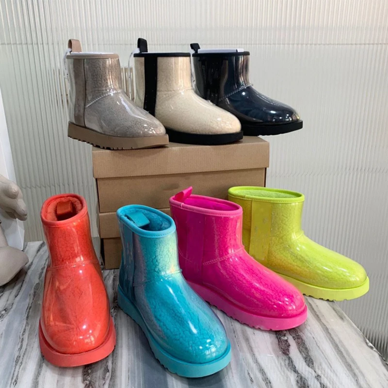 

OEM Wholesale Pure Wool Lining Winter Warm Midi-Calf Boots for Ladies Women Waterproof Genuine Sheepskin Snow Boots