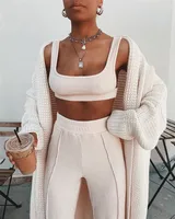 

Full Female Body Suit Collage Short Pants Casual Outfit Women 2 Piece Tank Top With High Waist Pants Set Lady Clothes