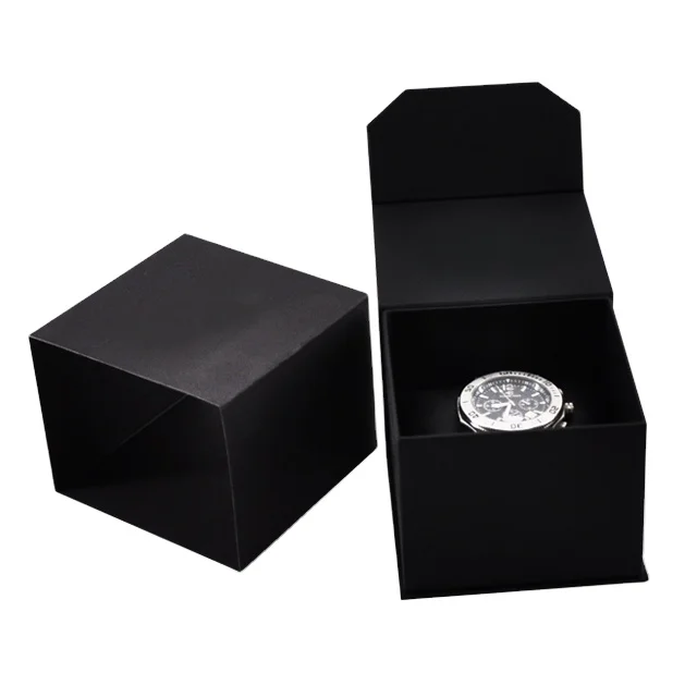 

Custom Logo Gift Display OEM Packaging Storage Luxury Black Rigid Cardboard Paper Watch Box Cases, Customized color