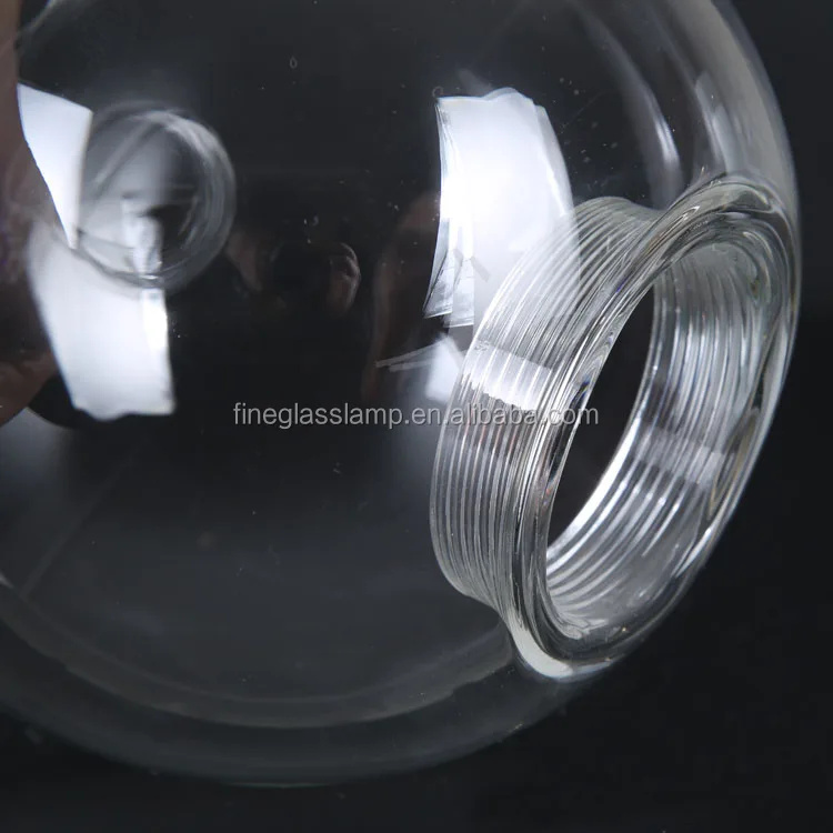 Handmade Round Borosilicate Glass Sphere Lamp Shade With Screw Thread