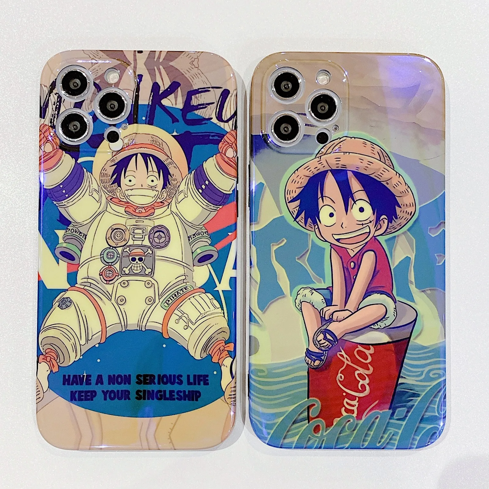 

New Cola Luffy Astronaut Blue Light IMD Phone Case For iPhone 12 Pro Max XR XS Max 11 Pro Max SE2020 Back Cover Cartoon IMD Case