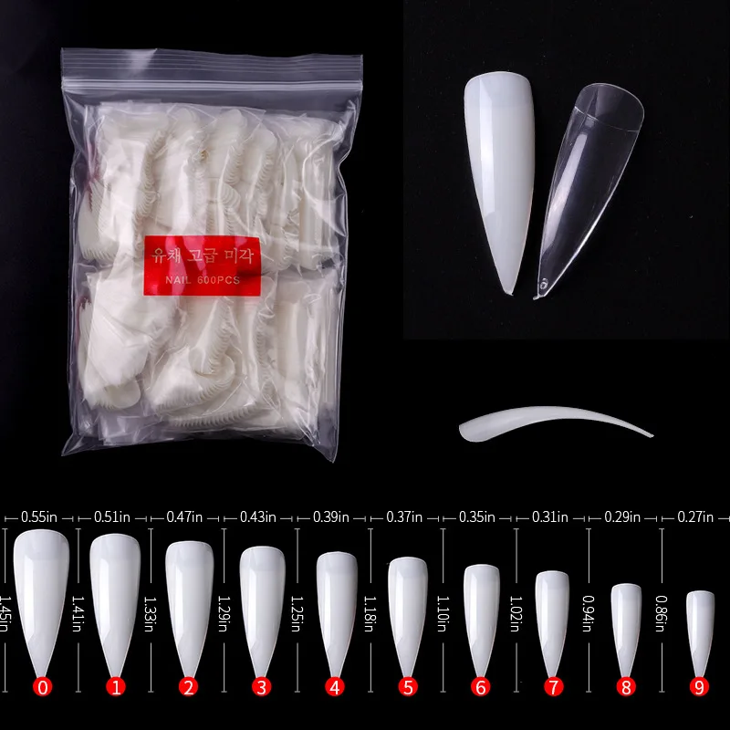 

New nail tip nail patch French half stick transparent nail patch 500 pieces bag