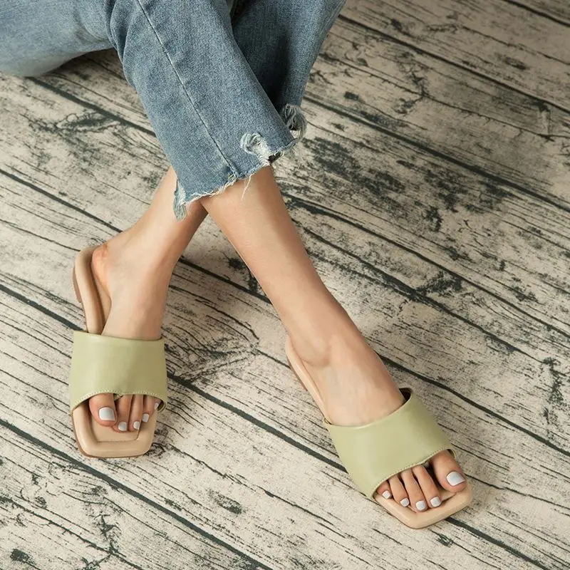 

2021Factory direct sale hot sale europe american women fashion solid color outdoor simple sandals plus size, White, green, blue