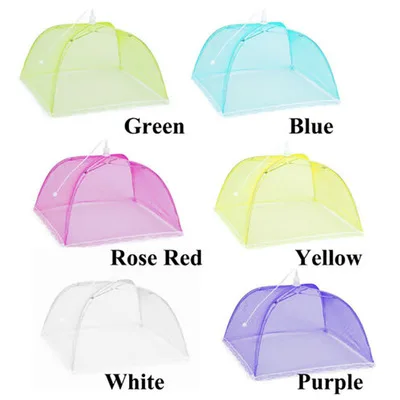 

Foldable Food Tent Table Cover Mosquito Picnic BBQ Party Camping Food Net Tent Mesh, White,blue,yellow,green,purple,rose red