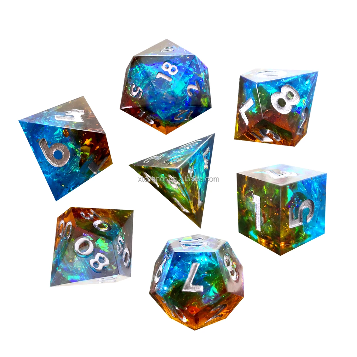 

Interstellar 18 Design Sharp Resin DND Dice Role Playing Games D&D Dice Sets Factory Custom Logo Font, Customized color