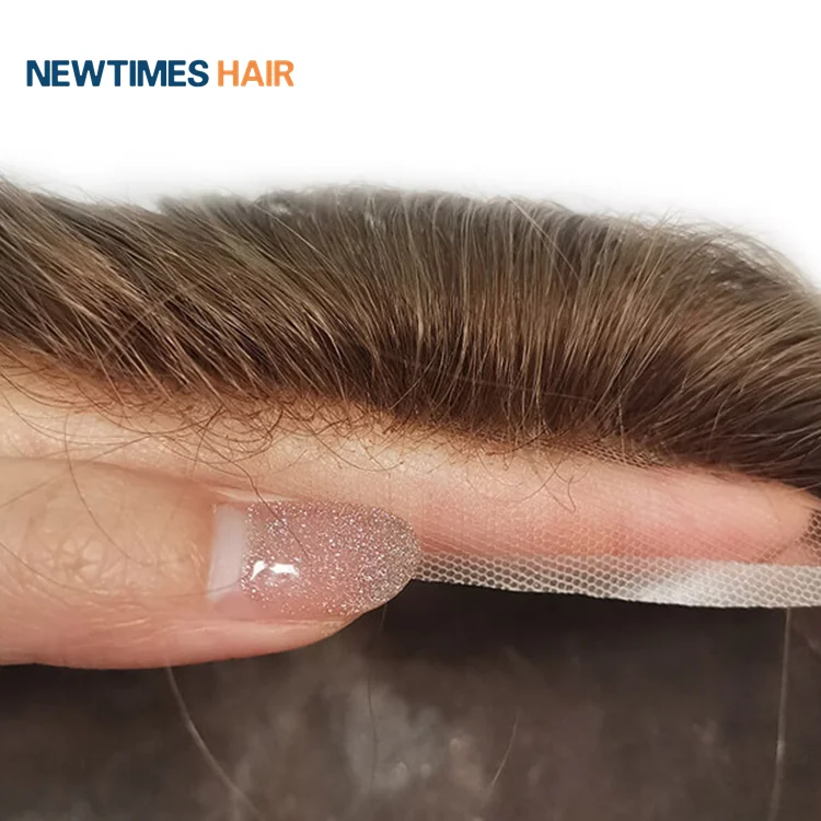 

HS7 breathable full French lace human hair toupee system mens wig for men