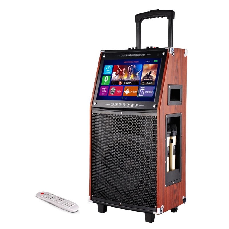 

12" inch Touch Android wifi screen multi-function Karaoke dancing Video speaker trolley support dj trolley speaker