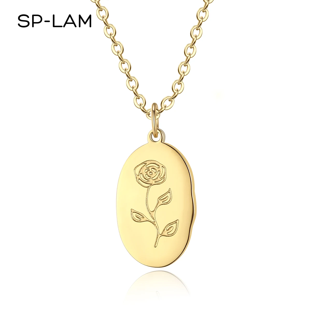 

SP-LAM Minimalist Women's Necklace 2021 Flower Steel Chain Necklace Women Jewelry