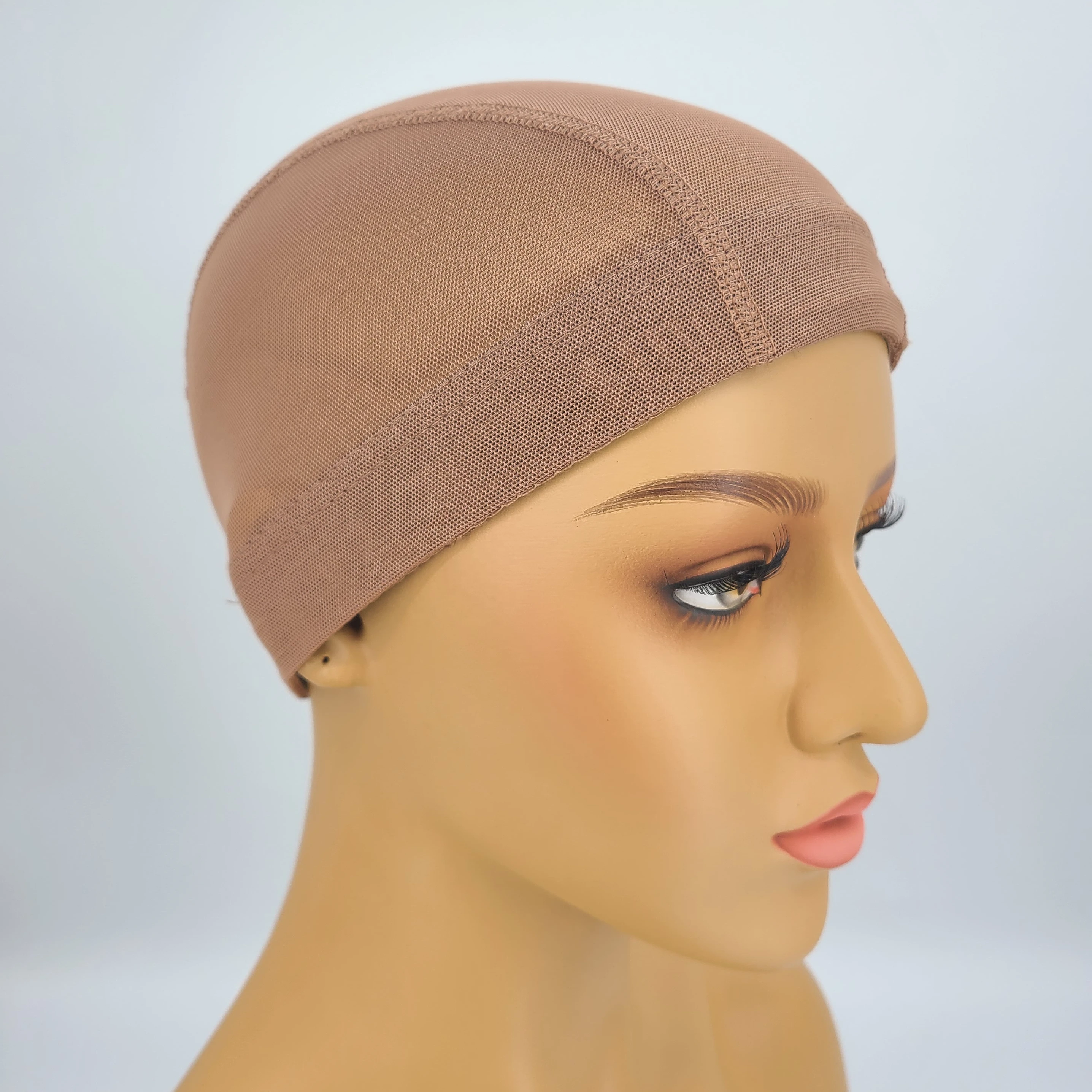 

wholesale Colorful custom spandex mesh dome wave cap for making wigs men women satin breathable surf