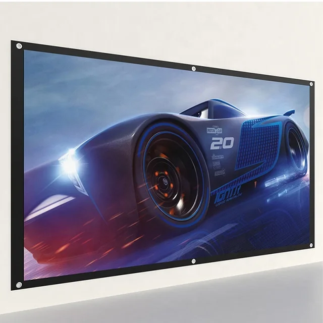 

2021 Best Price 100 inch Projector Screen Polyester HD Folding Anti-Crease Portable Projection Movies Screen for Outdoo