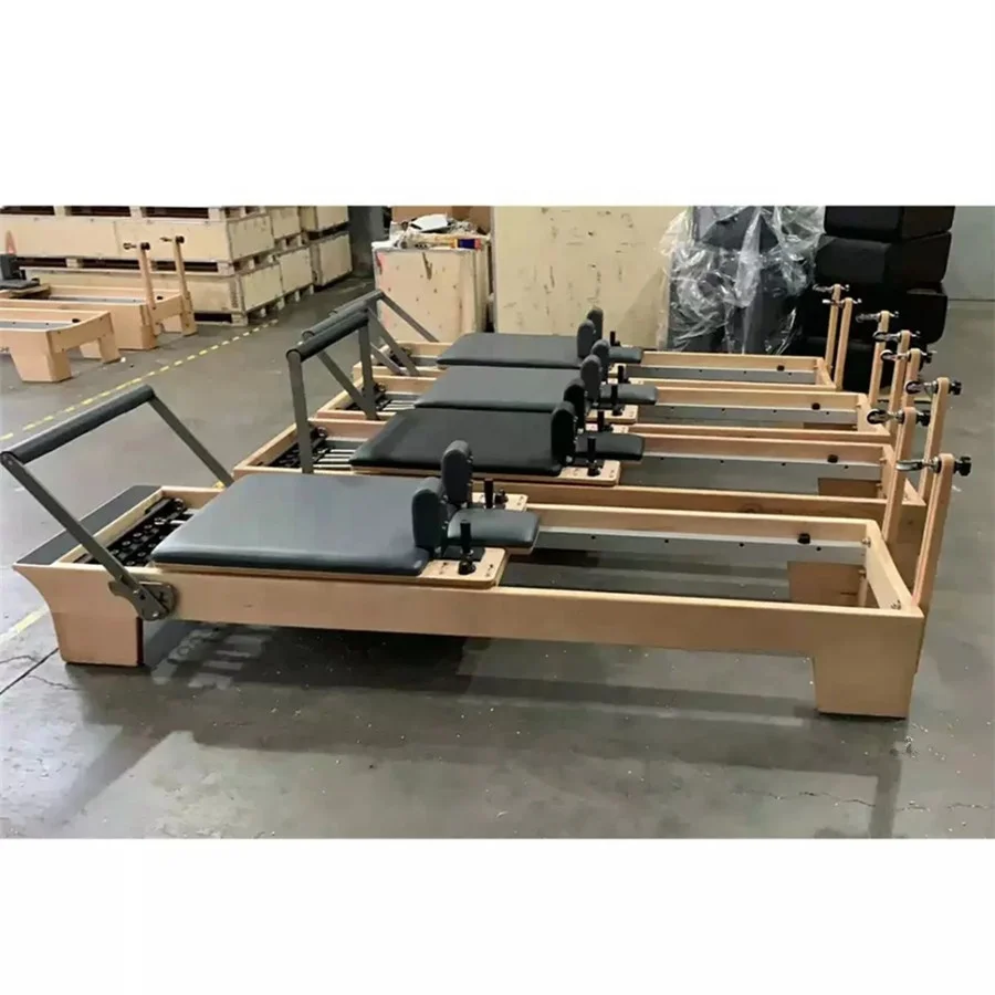 

Hot sales best quality yoga pilates bed with low price fitness pilates reformer pilates equipment, Wood color