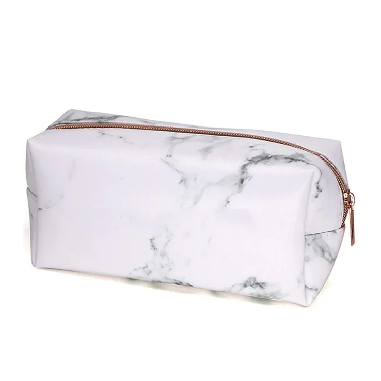 

2021 fashion custom personalized marble cosmetic bag makeup pu leather women clutch bag