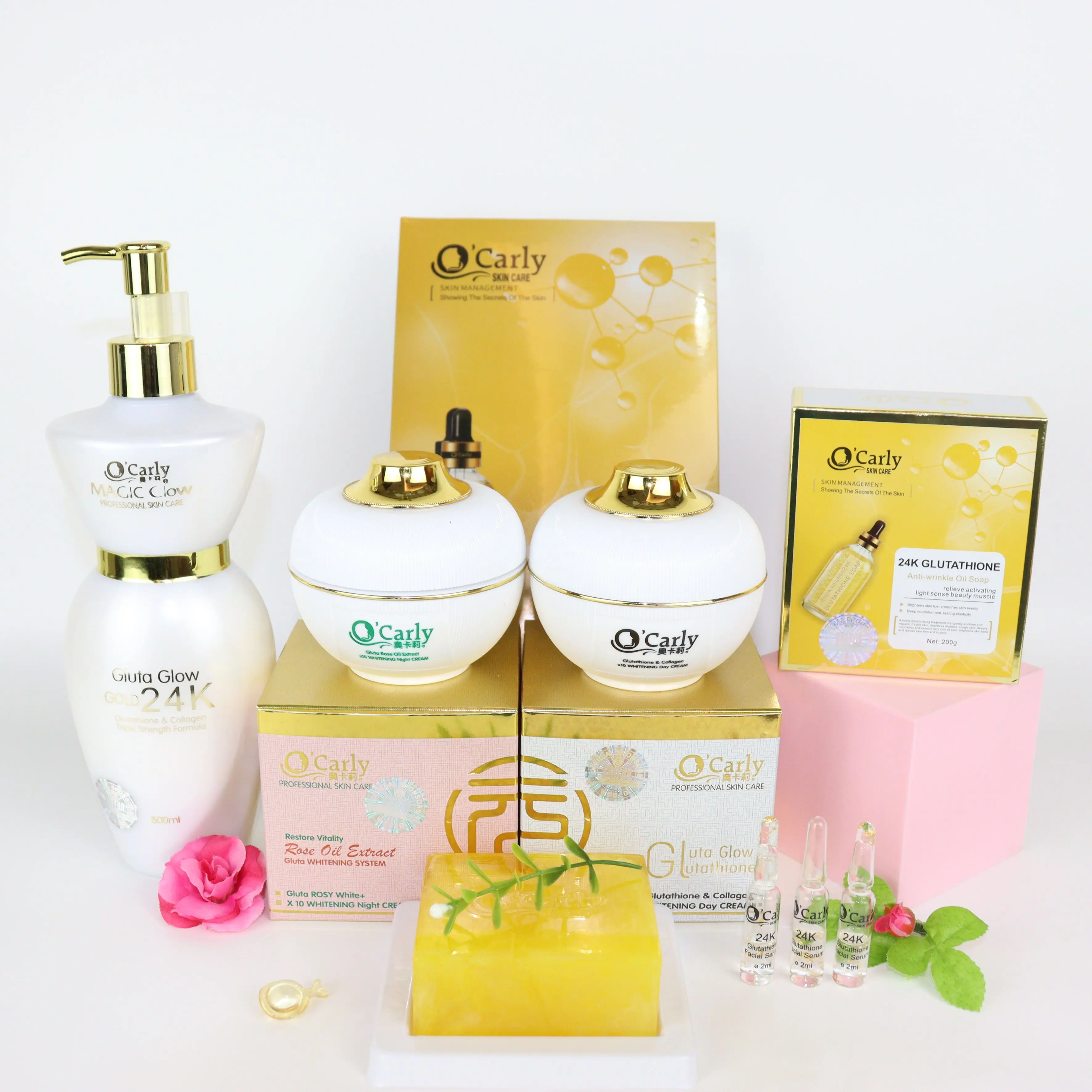 

Private Label High Quality Customize Facial Body Brightening Set Moisturizer Anti Aging Whitening Skin Care Set For Black Skin