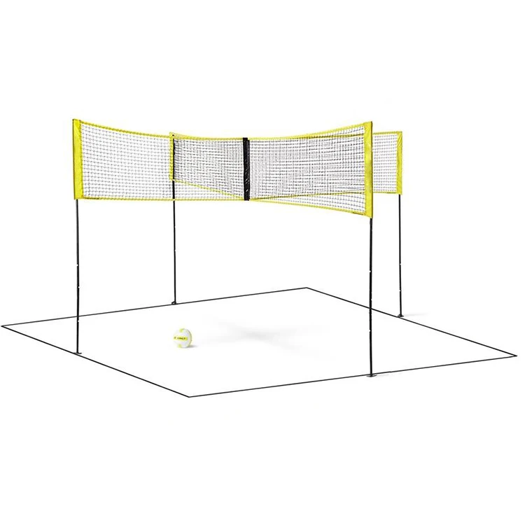 2020 Newest design of indoor and outdoor multi-player games home cross-shaped beach grass or courtyard volleyball net set