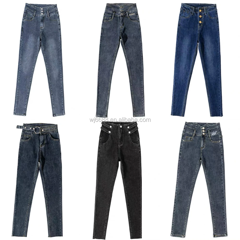 

High grade skinny elastic high waist pencil jeans long pants women Jeans