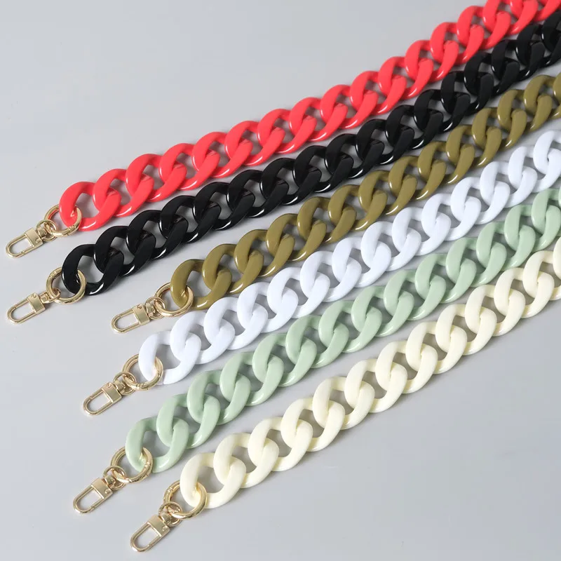 

2021 New Style Candy Color Acrylic Resin Chain Links Purse Strap Accessories Acrylic Bag Strap, As picture