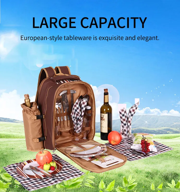 Outdoor Picnic Bags August Multifunction Family Picnic Bag Set Includes