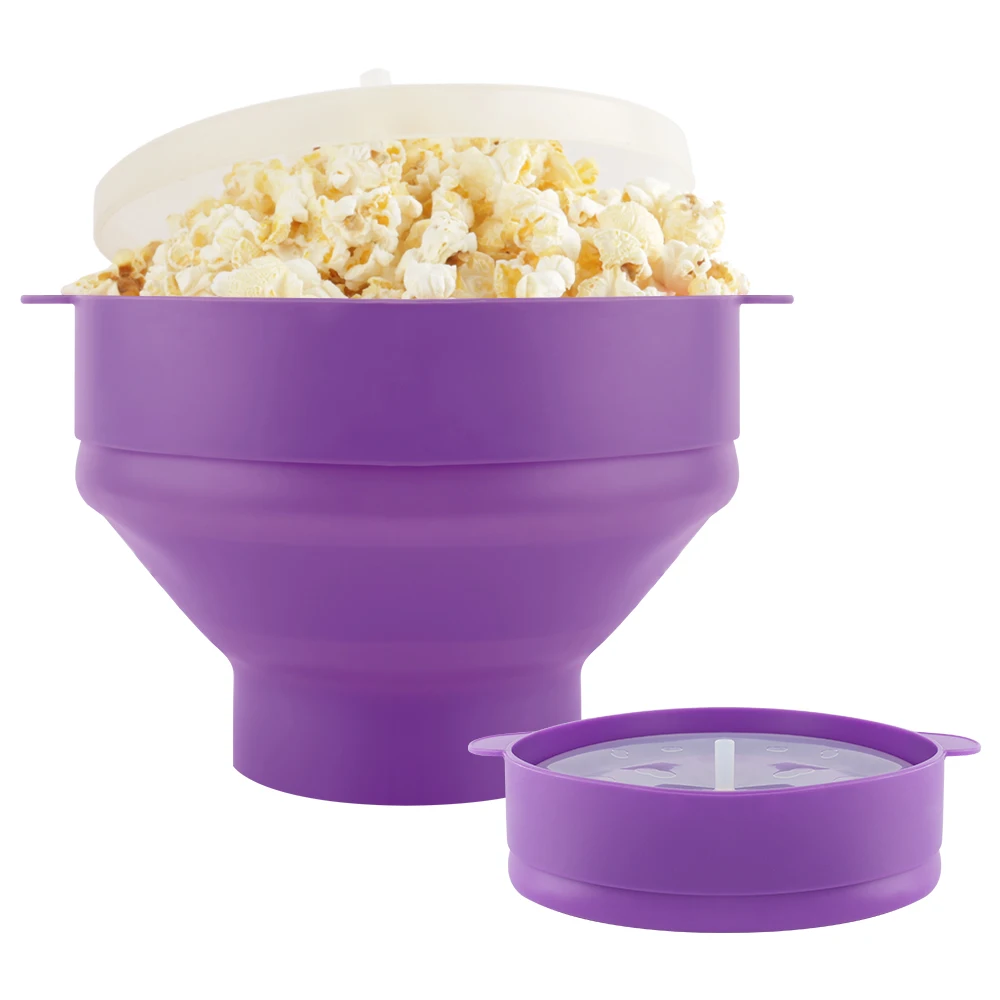 

Silicone Popcorn Maker Microwave Safe New Bowl Silicone Microwavable Household Hot Air Popcorn Maker Collapsible Popcorn