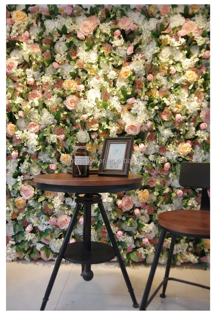 Cheap Flower Wall Whole Sale Artificial Flower Panel Backdrop 40*60cm Plastic Grid Panel Flower