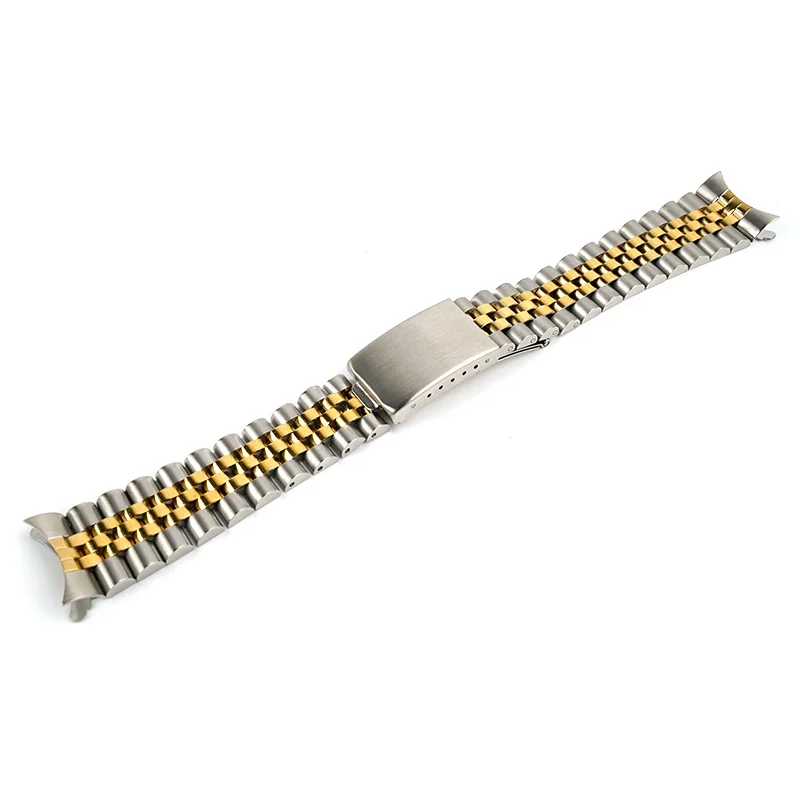 

18mm 20mm 2 tone gold curved end jubilee watch Stainless steel wristband watch strap fit for Rolex Watch