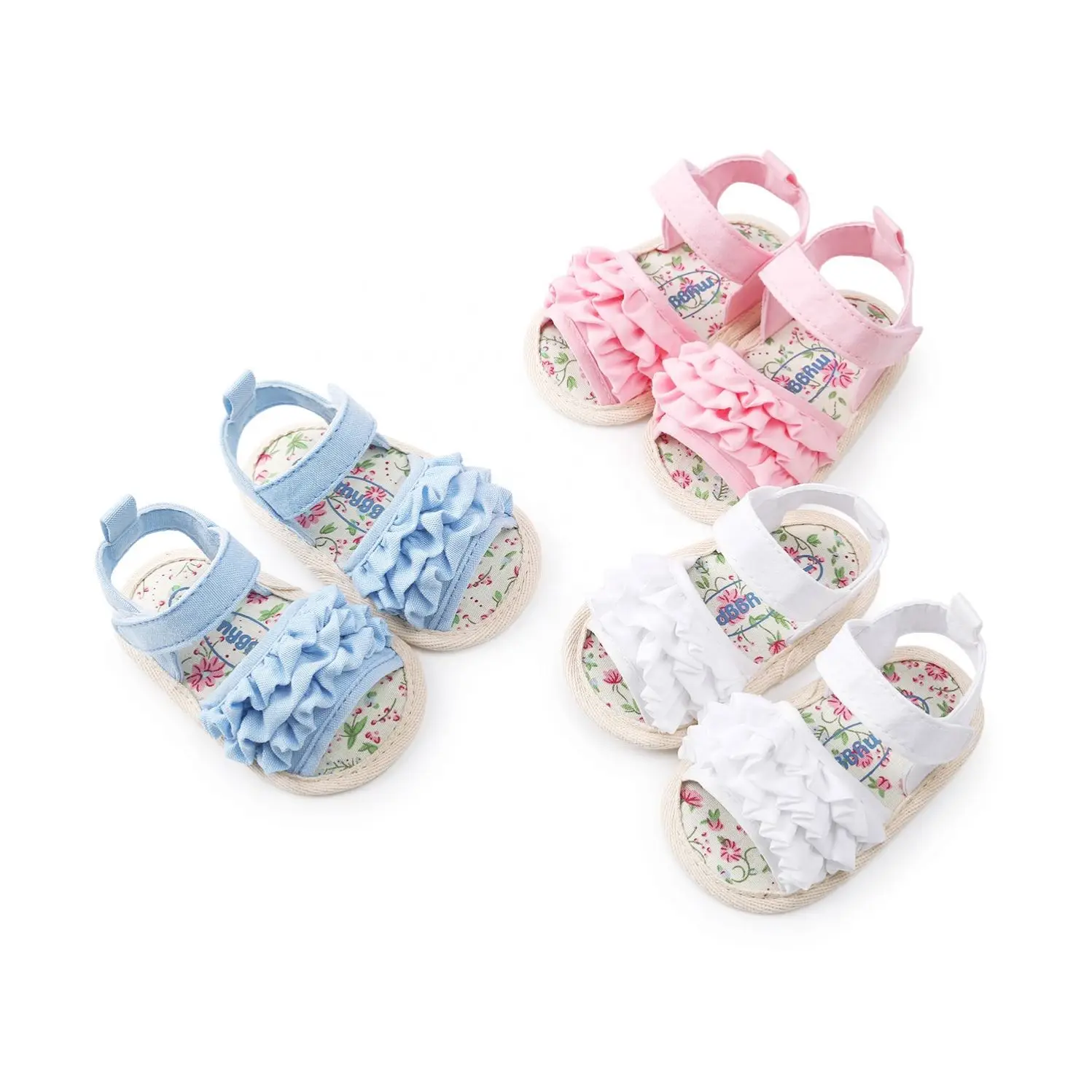 

2021 Floral Toddler Girl Children Newborn Barefoot Infant Baby Sandals