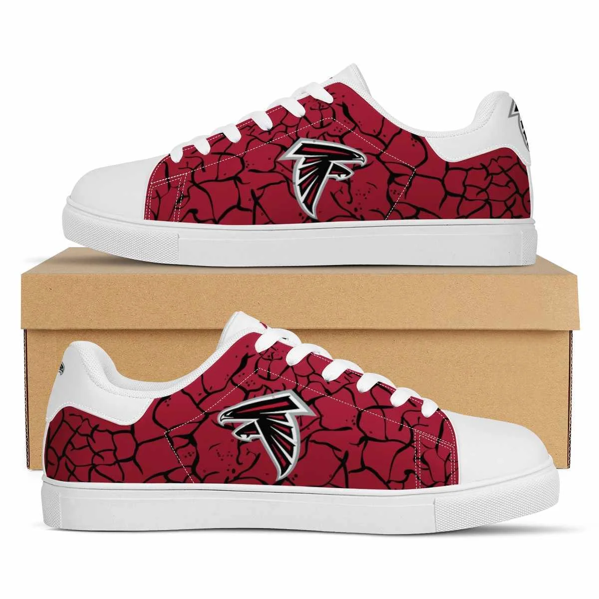 

Wholesale Falcons Custom Print Logo Design Sport shoes Fashion Sport Sneaker Unisex Breathable Football Team Casual Shoes