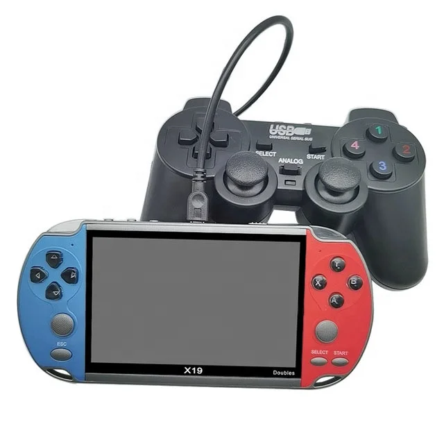 

FREE Controller !! Doul Player X19 Handheld Game Glayer with 10000 Games for Portable Games with Controller Christmas gift, Red blue