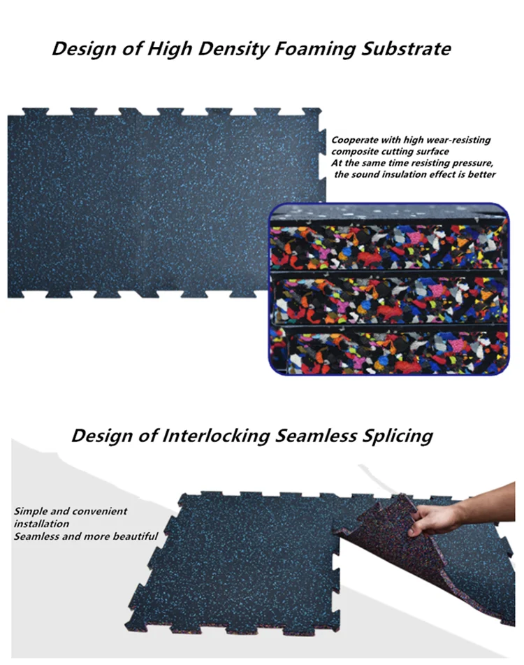 Gym Rubber Floor Mat Power Area Large Area Shock Absorption Mats