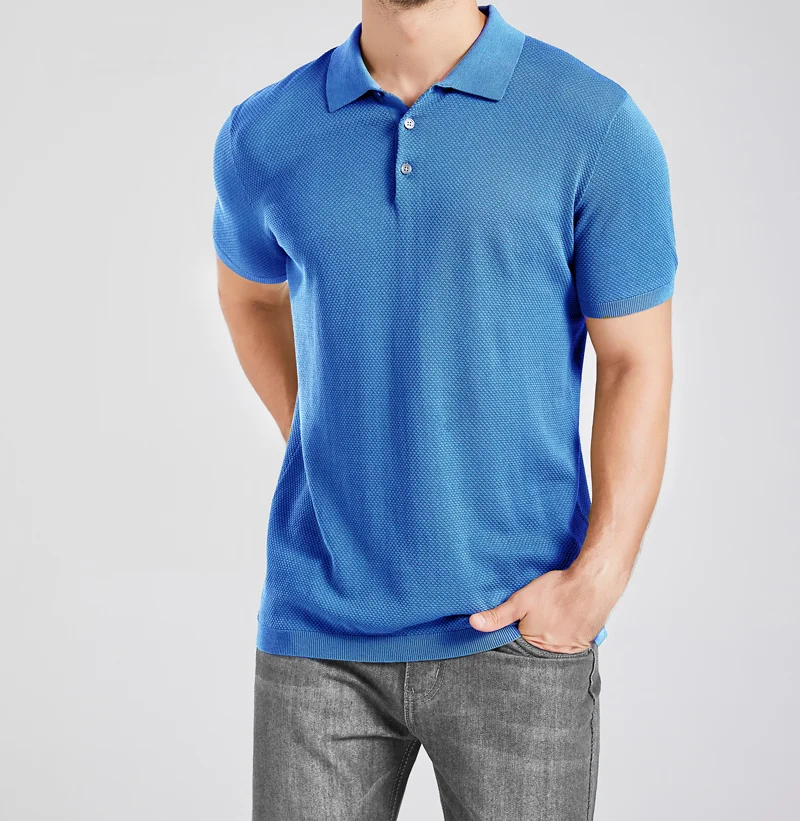 

[Free Sample] Custom Logo Blank Blue Polo Shirts Sweater 100% Cotton Men's Casual Golf Polo T-Shirt for men