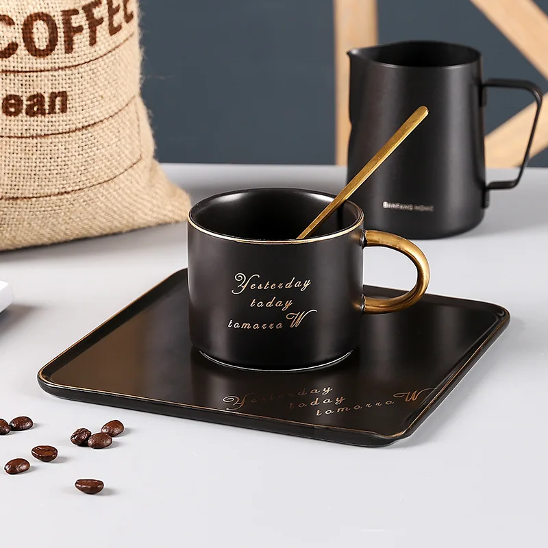 

Stackable mug gift set / customized logo coffee cheap porcelain mugs with holder