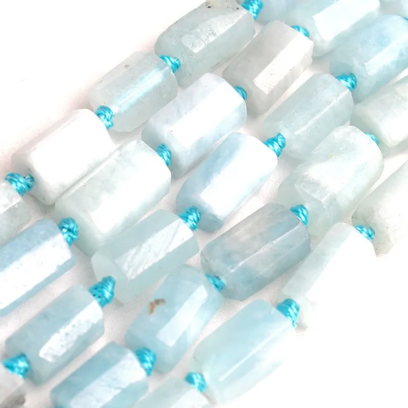 

Wholesale High Quality Natural Column Shape Blue Aquamarines Stone Beads for Jewelry Making Diy