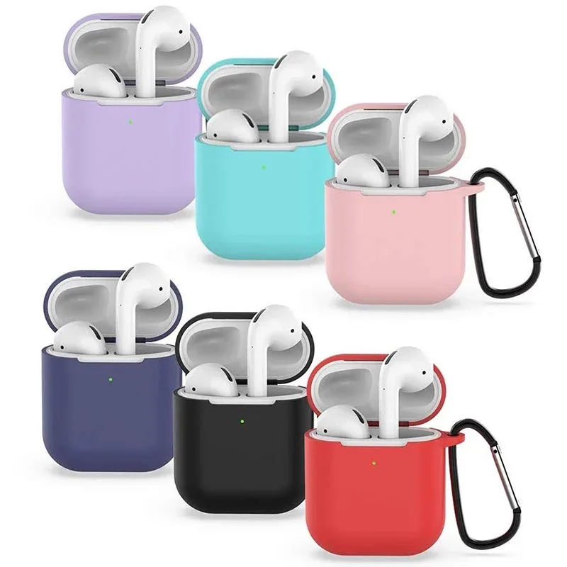 

The latest thickening is suitable for Apple silicone Airpods case skin protective earphone cover, Colourful