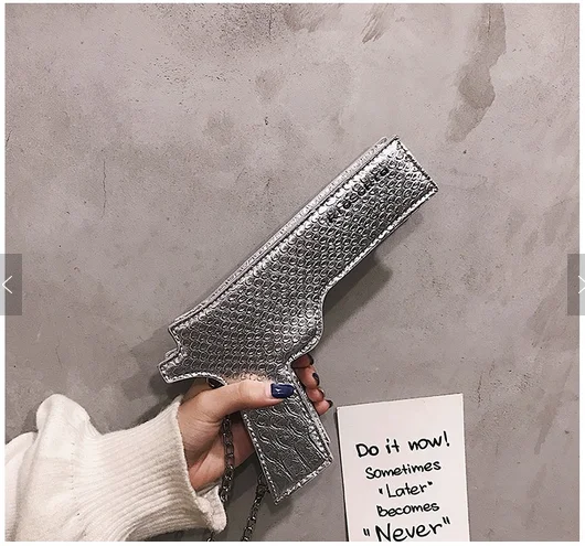 

personality design cheap cross body chain mini gun shape bag women purses handbags ladies bags, Customizable