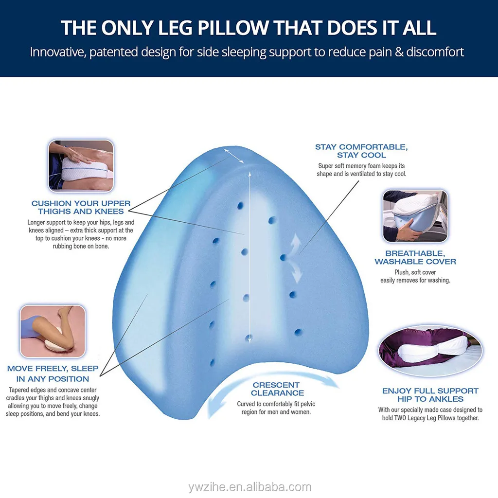 Contour Legacy Leg Pillow Bed Foam Leg Knee Support Wedge Sciatica Nerve Presal
