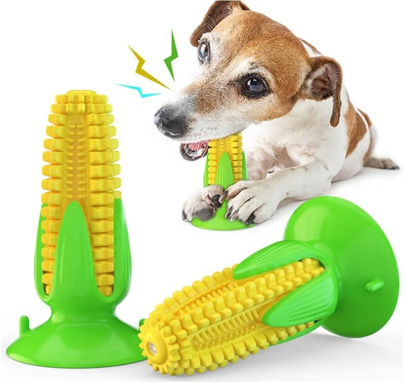 

Wholesale pet squeaky bauble fruit shape corn toy corn toothbrush teeth cleaning dog chew toy tpr dog clean teeth chew toy