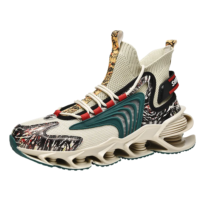 

2021 Wholesale men's shoes custom logo high top basketball sneakers breathable high quality spring men's sports running shoes