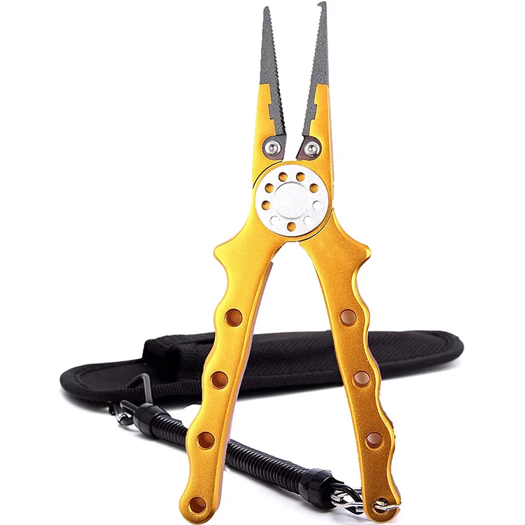 

Light weight and Strong Gold Freshwater Fishing Pliers with Sheath and Lanyard