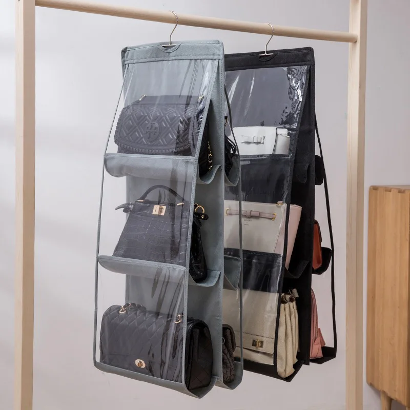 Transparent Hanging Purse Organizer Closet Storage Handbag Satchel Rack ...