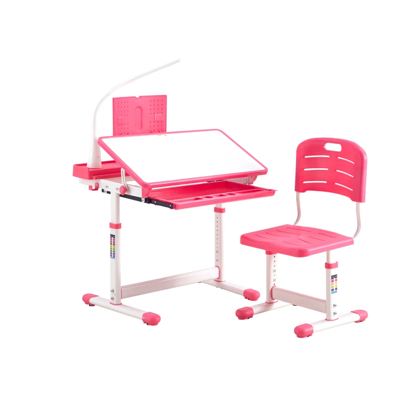 
Student Chair And Desk With Liquid Crystal Lamp Student Chair And Desk Modern School Desks kid study table set 